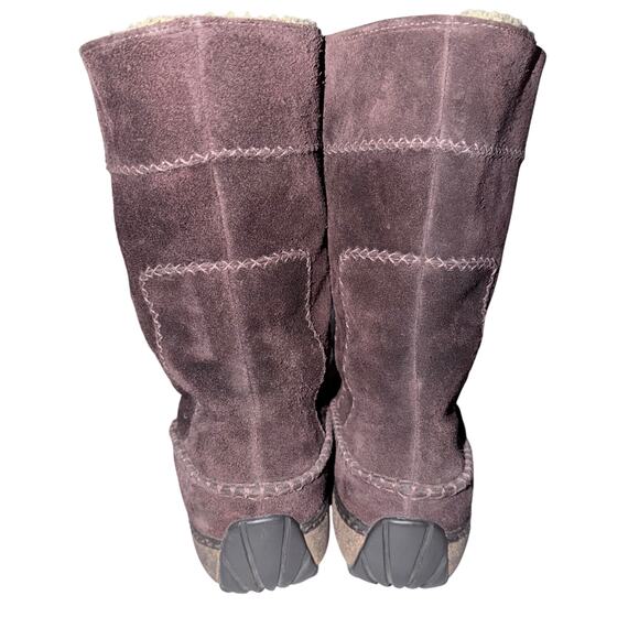 Timberland Brown Suede Lace Up Shearling Lined moccasin style Boots Women’s 9.5 - Picture 5 of 7